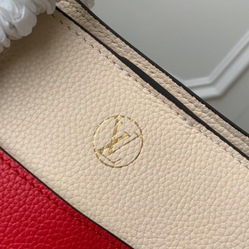 M53824 LV ON MY SIDE 手袋 撞色帆布手提单肩斜挎包 红色
